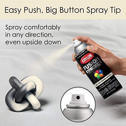 Krylon Fusion All-In-One Adhesive Spray Paint for Indoor/Outdoor Use, 12 oz, Dover White - Image 4