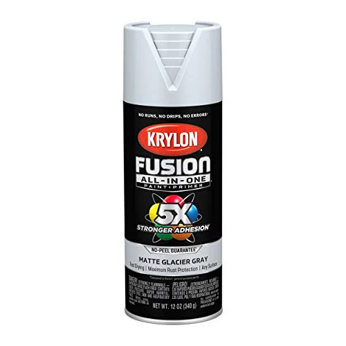 Krylon Fusion All-In-One Adhesive Spray Paint for Indoor/Outdoor Use, 12 oz, Glacier Gray