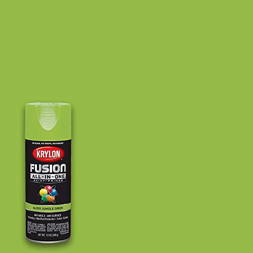 Krylon Fusion All-In-One Adhesive Spray Paint for Indoor/Outdoor Use, 12 oz, Jungle Green