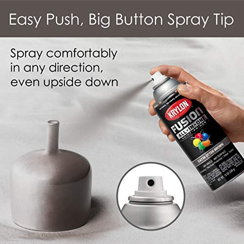 Krylon Fusion All-In-One Adhesive Spray Paint for Indoor/Outdoor Use, 12 oz, Otter Browm - Image 4