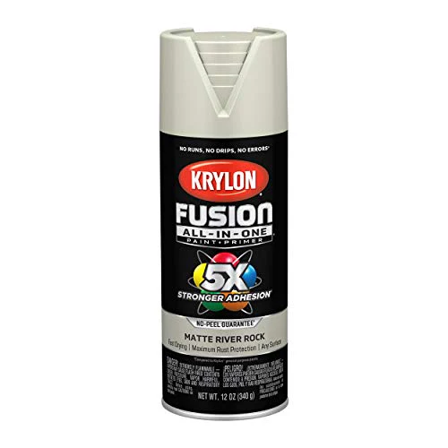 Krylon Fusion All-In-One Adhesive Spray Paint for Indoor/Outdoor Use, 12 oz, River Rock