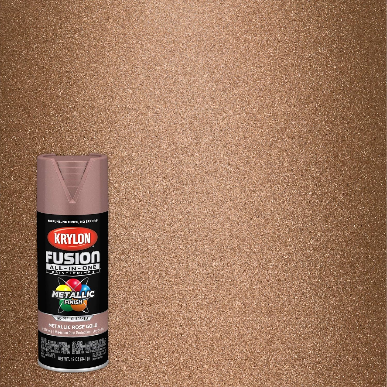 Krylon Fusion All-In-One Adhesive Spray Paint for Indoor/Outdoor Use, 12 oz, Rose Gold Rose Gold 12 Ounce (Pack of 1) Metallic - Image 4