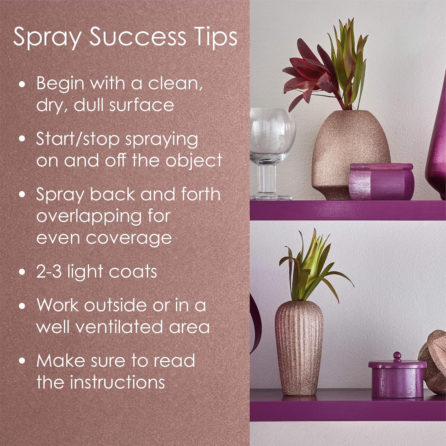 Krylon Fusion All-In-One Adhesive Spray Paint for Indoor/Outdoor Use, 12 oz, Rose Gold Rose Gold 12 Ounce (Pack of 1) Metallic - Image 8