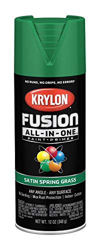 Krylon Fusion All-In-One Adhesive Spray Paint for Indoor/Outdoor Use, 12 oz, Spring Grass