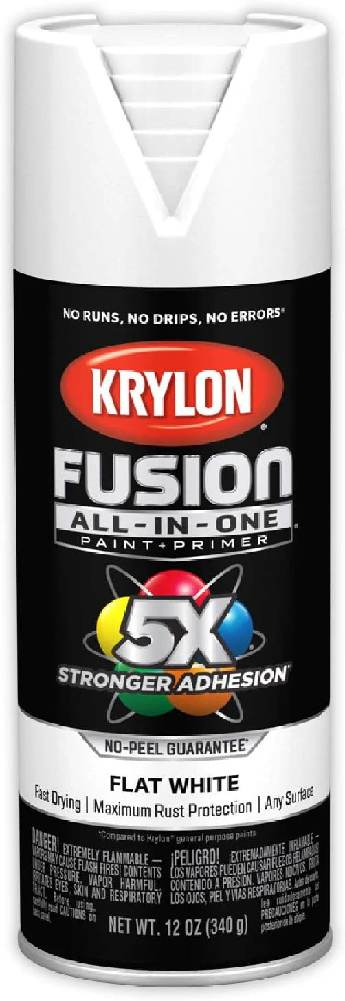 Krylon 2730 Fusion All-In-One Adhesive Spray Paint for Indoor/Outdoor Use, 12 oz, White - Image 2