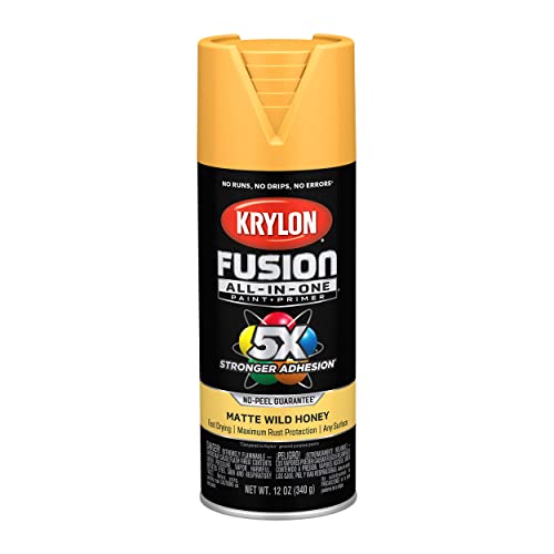 Krylon Fusion All-In-One Adhesive Spray Paint for Indoor/Outdoor Use, 12 oz, Wild Honey