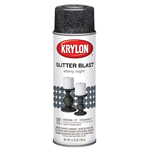 Krylon K03805A00 Glitter Blast Glitter Spray Paint for Craft Projects, Starry Night Silver, 5.75 oz
