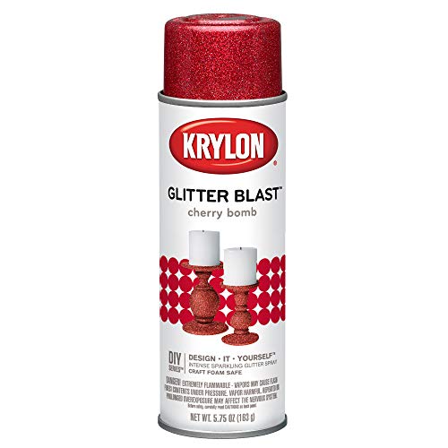 Krylon K03806A00 Glitter Blast Glitter Spray Paint for Craft Projects, Cherry Bomb Red, 5.75 oz