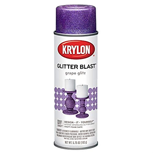 Krylon K03813A00 Glitter Blast Glitter Spray Paint for Craft Projects, Grape Glitz, 5.75 oz