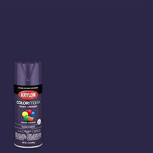 Krylon K05533007 COLORmaxx Spray Paint and Primer for Indoor/Outdoor Use, Gloss Purple 12 Ounce (Pack of 1) - Image 2
