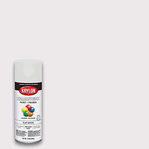 Krylon K05548007 COLORmaxx Spray Paint and Primer for Indoor/Outdoor Use, Flat White, 12 Ounce (Pack of 1)