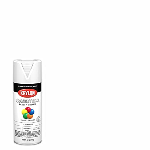Krylon K05548007 COLORmaxx Spray Paint and Primer for Indoor/Outdoor Use, Flat White, 12 Ounce (Pack of 1) - Image 2