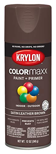 Krylon K05569007 COLORmaxx Spray Paint and Primer for Indoor/Outdoor Use, Satin Leather Brown, 12 Ounce (Pack of 1) - Image 4