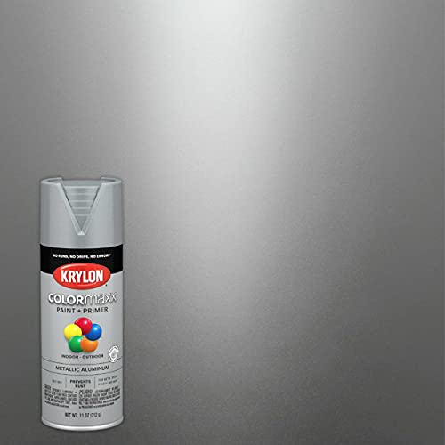 Krylon K05587007 COLORmaxx Spray Paint and Primer for Indoor/Outdoor Use, Metallic Aluminum, 11 Ounce (Pack of 1) - Image 2