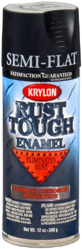 Krylon K09203007 'Rust Tough' Semi-Flat Black Rust Preventive Enamel - 12 oz. Aerosol