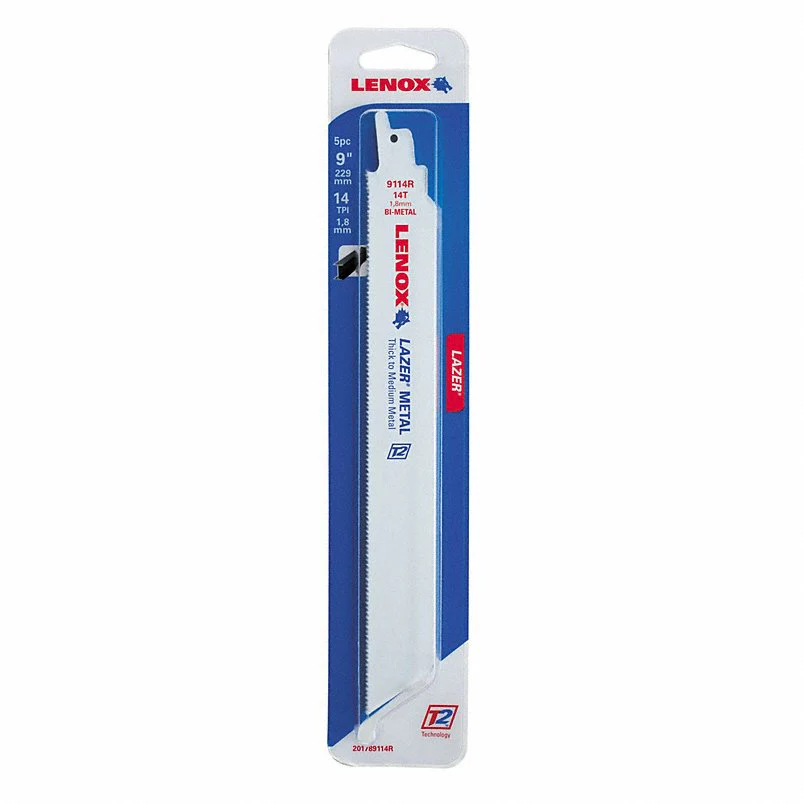Lenox 201789114R Reciprocating Saw Blade, 14 TPI, 9" Length, 0.04" Thick, Bi-Metal (Pack of 5) - Image 6