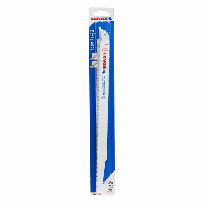 Lenox 20585156R Reciprocating Saw Blade: 6 TPI, 12" Length, 0.04" Thick, Bi-Metal (Pack of 5) - Image 4