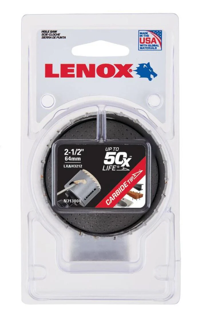 Lenox LXAH3212 Hole Saw, Carbide, 2 1/2-Inch, 64MM - Image 2