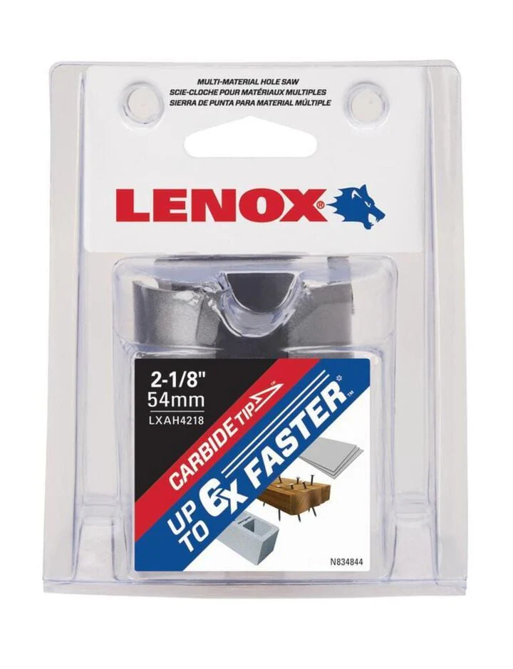 Lenox LXAH4218 Hole Saw, Carbide, 2 1/8-Inch, 54MM - Image 4