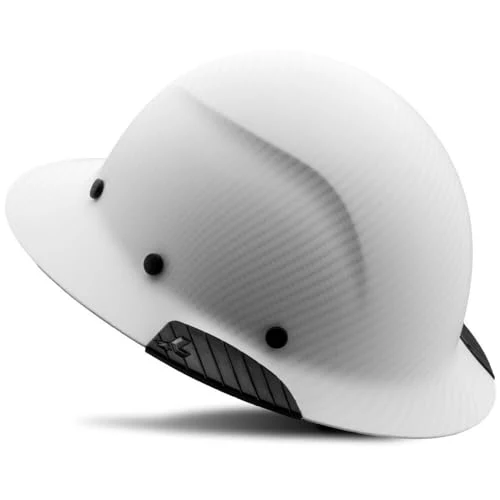LIFT DAX Full Brim Hard Hat, White Carbon Matte, Fiber Resin Construction HDF-24CWM