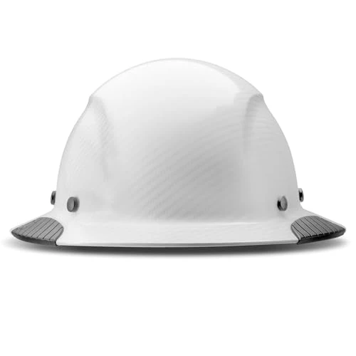 LIFT DAX White Carbon Fiber Full Brim Hard Hat, Construction Safety Helmet with Adjustable Ratchet - Image 3