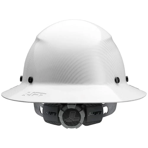 LIFT DAX White Carbon Fiber Full Brim Hard Hat, Construction Safety Helmet with Adjustable Ratchet - Image 5