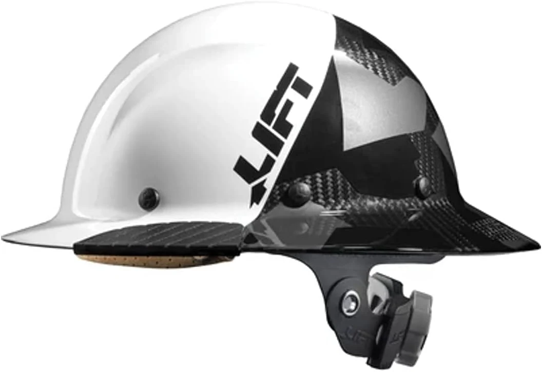 LIFT Safety HDF50C-20CK DAX Carbon Fiber Full Brim 50-50, White/Black Camo