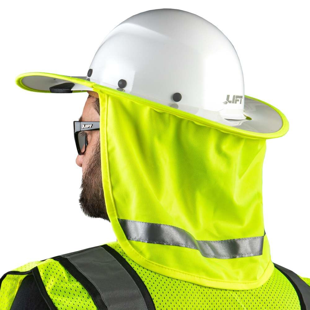 LIFT Safety DAX Sunshade for Cap, Hiviz Green, One Size - Image 2