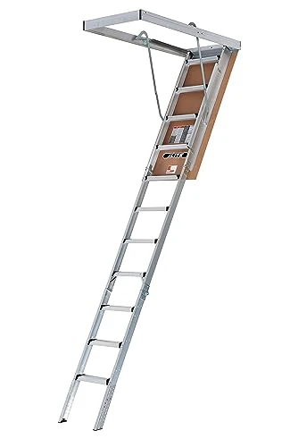 LITE 10-Foot Aluminium Attic Ladder 54" W x 22.5" H, 375-Pound Load Capacity, Type IAA, AP2240MS