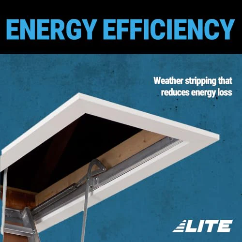 LITE 10-Foot Aluminium Attic Ladder 54" W x 22.5" H, 375-Pound Load Capacity, Type IAA, AP2240MS - Image 6