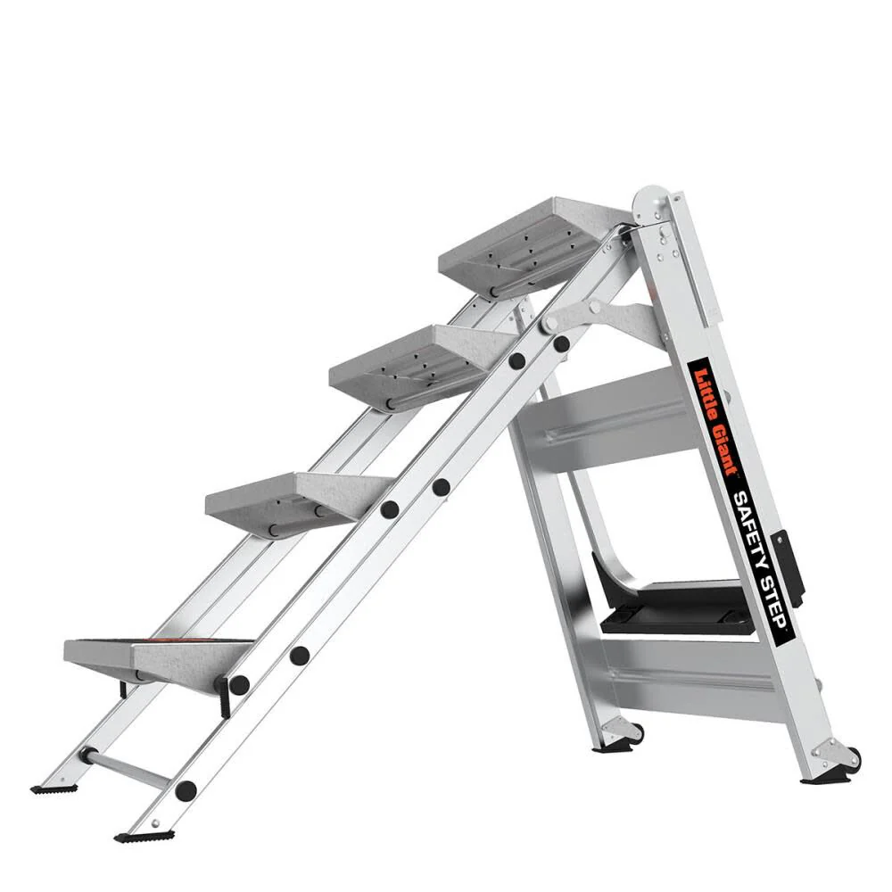 Little Giant Ladders Safety Step M4 Aluminum Type 1A Step Stool with Handrail - Image 3