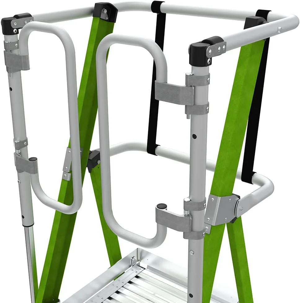 Little Giant Ladder Systems Safety Cage 2.0, M6, 6ft Enclosed Platform, Platform Ladder with Adjustable Outriggers, Fiberglass, Type 1AA, 375 lbs Weight Rating, (19706-146) - Image 8