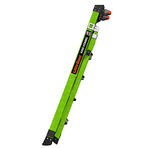 Little Giant Ladders, King Kombo 2.0 XT, Industrial, M6, 6 Ft. A Frame, 10 Ft. Extension, Fiberglass, Type 1AA, 375 lbs Weight Rating, (13936-071), Hi-viz Green - Image 13