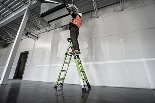 Little Giant Ladders, King Kombo 2.0 XT, Industrial, M6, 6 Ft. A Frame, 10 Ft. Extension, Fiberglass, Type 1AA, 375 lbs Weight Rating, (13936-071), Hi-viz Green - Image 28