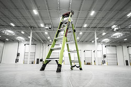 Little Giant Ladders, King Kombo 2.0 XT, Industrial, M6, 6 Ft. A Frame, 10 Ft. Extension, Fiberglass, Type 1AA, 375 lbs Weight Rating, (13936-071), Hi-viz Green - Image 3