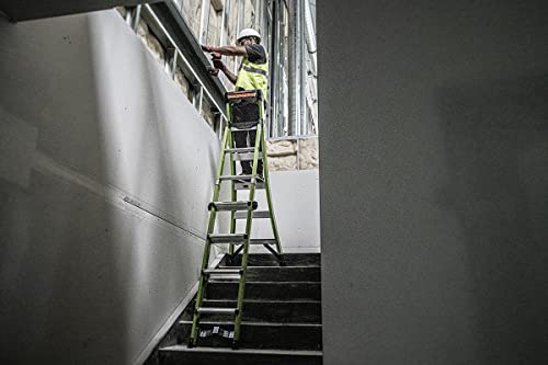 Little Giant Ladders, King Kombo 2.0 XT, Industrial, M6, 6 Ft. A Frame, 10 Ft. Extension, Fiberglass, Type 1AA, 375 lbs Weight Rating, (13936-071), Hi-viz Green - Image 36