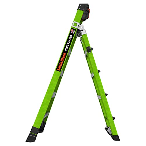 Little Giant Ladders, King Kombo 2.0 XT, Industrial, M6, 6 Ft. A Frame, 10 Ft. Extension, Fiberglass, Type 1AA, 375 lbs Weight Rating, (13936-071), Hi-viz Green - Image 4