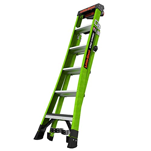 Little Giant Ladders, King Kombo 2.0 XT, Industrial, M6, 6 Ft. A Frame, 10 Ft. Extension, Fiberglass, Type 1AA, 375 lbs Weight Rating, (13936-071), Hi-viz Green - Image 8