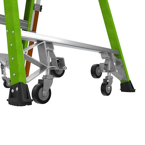 Little Giant Ladders Little Giant Ladder Systems Safety Cage 2.0, M4, 4ft Enclosed Platform, Ladder with Adjustable Outriggers, Fiberglass, Type 1AA, 375 lbs Weight Rating, (19704-146), Hi-viz Green - Image 10