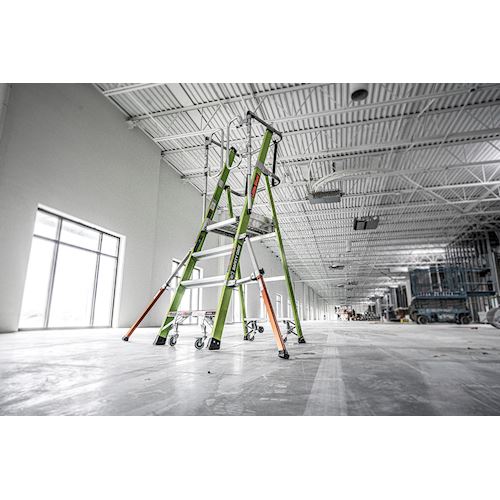 Little Giant Ladders Little Giant Ladder Systems Safety Cage 2.0, M4, 4ft Enclosed Platform, Ladder with Adjustable Outriggers, Fiberglass, Type 1AA, 375 lbs Weight Rating, (19704-146), Hi-viz Green - Image 11