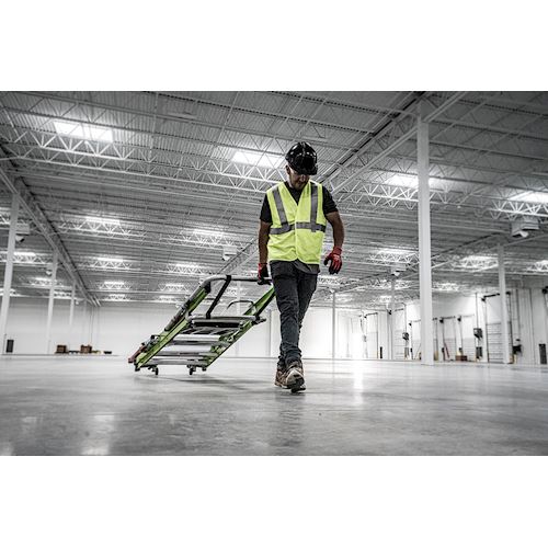 Little Giant Ladders Little Giant Ladder Systems Safety Cage 2.0, M4, 4ft Enclosed Platform, Ladder with Adjustable Outriggers, Fiberglass, Type 1AA, 375 lbs Weight Rating, (19704-146), Hi-viz Green - Image 13