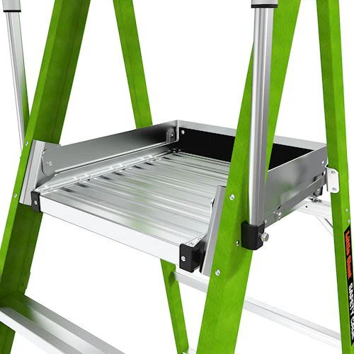 Little Giant Ladders Little Giant Ladder Systems Safety Cage 2.0, M4, 4ft Enclosed Platform, Ladder with Adjustable Outriggers, Fiberglass, Type 1AA, 375 lbs Weight Rating, (19704-146), Hi-viz Green - Image 8