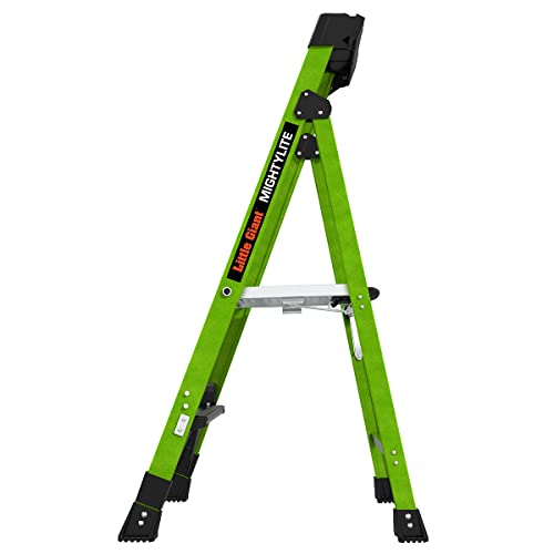 Little Giant Ladders, MightyLite 2.0, 4' Stepladder with Ground Cue, Fiberglass, Type IAA, 375 lbs Weight Rating, (15404-001), Green - Image 4