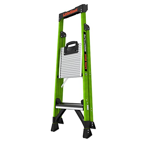 Little Giant Ladders, MightyLite 2.0, 4' Stepladder with Ground Cue, Fiberglass, Type IAA, 375 lbs Weight Rating, (15404-001), Green - Image 6