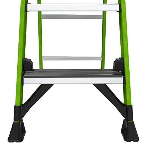 Little Giant Ladders, MightyLite 2.0, 5' Stepladder with Ground Cue, Fiberglass, Type IAA, 375 lbs Weight Rating, (15405-001), Hi-viz Green - Image 13