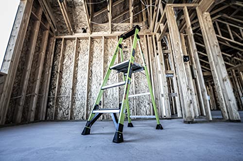 Little Giant Ladders, MightyLite 2.0, 5' Stepladder with Ground Cue, Fiberglass, Type IAA, 375 lbs Weight Rating, (15405-001), Hi-viz Green - Image 17