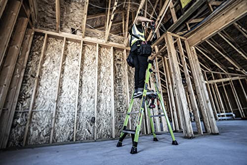 Little Giant Ladders, MightyLite 2.0, 5' Stepladder with Ground Cue, Fiberglass, Type IAA, 375 lbs Weight Rating, (15405-001), Hi-viz Green - Image 24