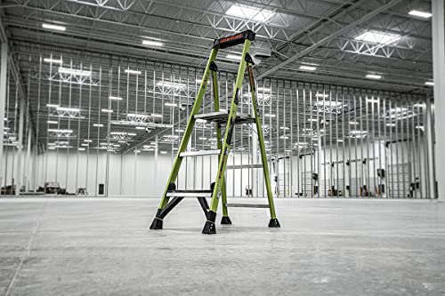 Little Giant Ladders, MightyLite 2.0, 5' Stepladder with Ground Cue, Fiberglass, Type IAA, 375 lbs Weight Rating, (15405-001), Hi-viz Green - Image 3