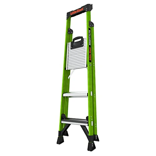 Little Giant Ladders, MightyLite 2.0, 5' Stepladder with Ground Cue, Fiberglass, Type IAA, 375 lbs Weight Rating, (15405-001), Hi-viz Green - Image 6