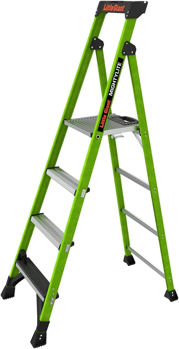 Little Giant Ladders, MightyLite 2.0, 6' Stepladder with Ground Cue, Fiberglass, Type IAA, 375 lbs Weight Rating, (15406-001), Green - Image 2
